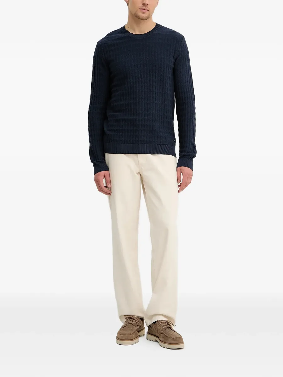 textured long-sleeve jumper 3