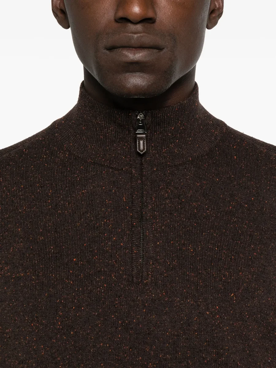 half-zip speckled wool sweater 9