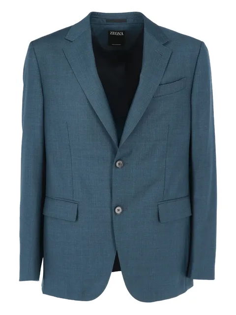 button-fastening long-sleeves suit