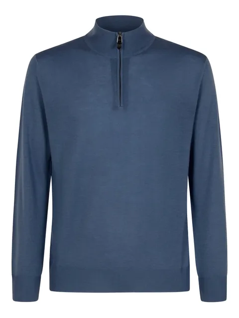 high-neck half-zip sweater