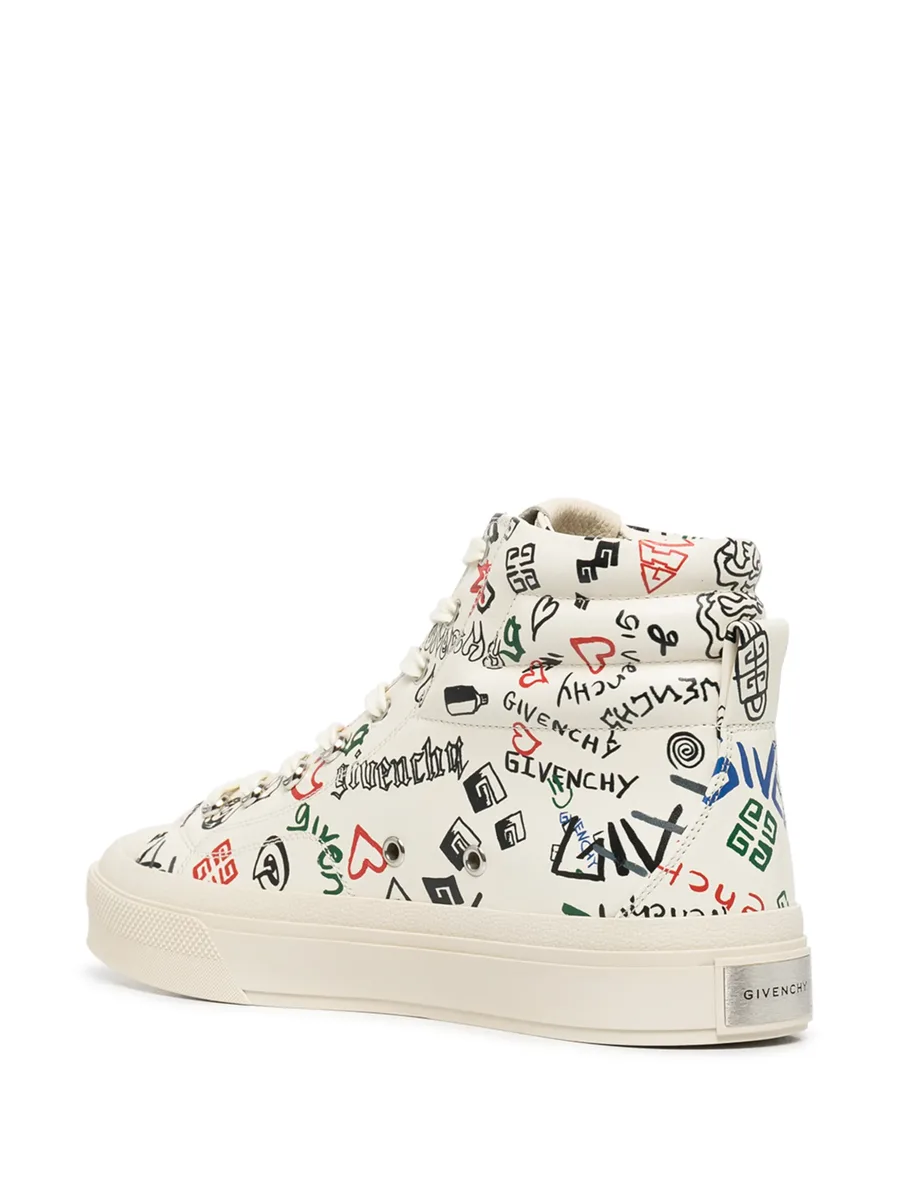 City Logo-print leather sneakers 6
