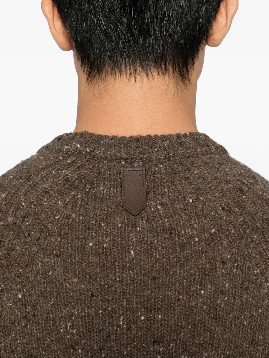 speckled crew-neck sweater 10