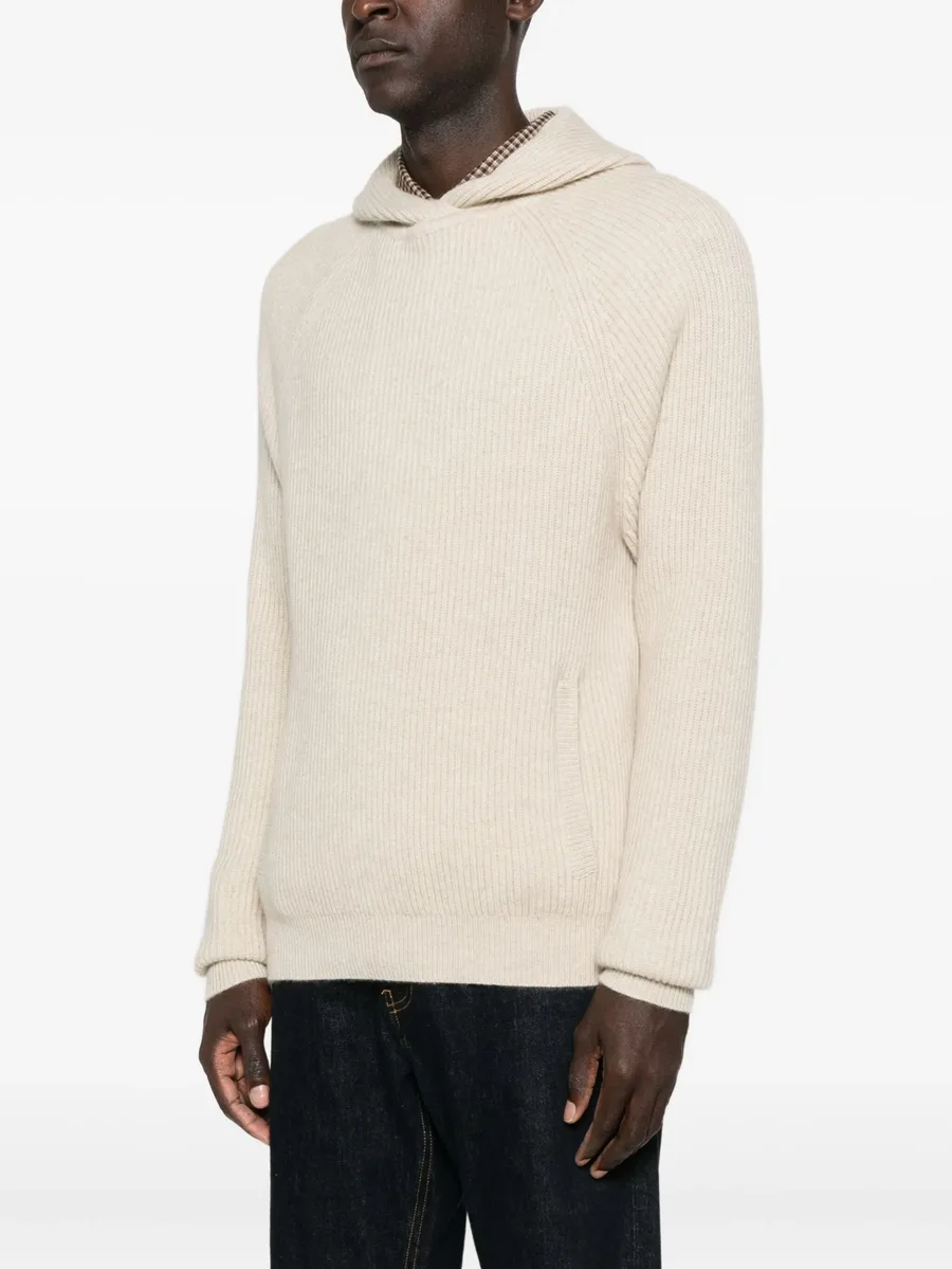 ribbed-knit hooded sweater 5