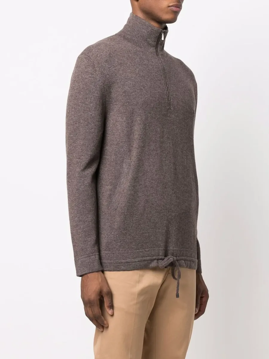 zip placket cashmere pullover 6