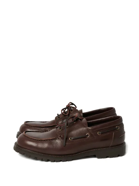 raw-cut guston leather boat shoes