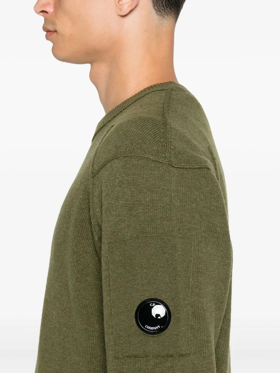 Lens-detail crew-neck sweater 9