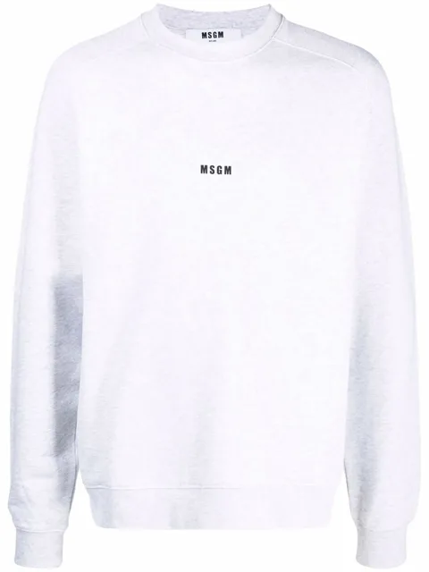 logo-print crew neck jumper