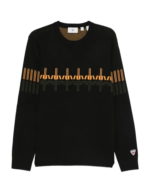 patterned crew-neck sweater