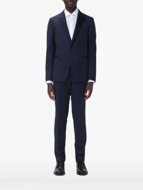 satin-lapel tailored suit