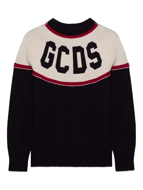 logo-intarsia sweater