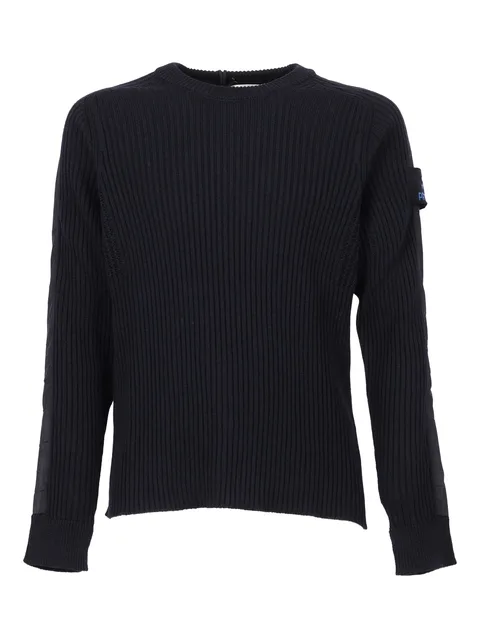 ribbed crew-neck sweater
