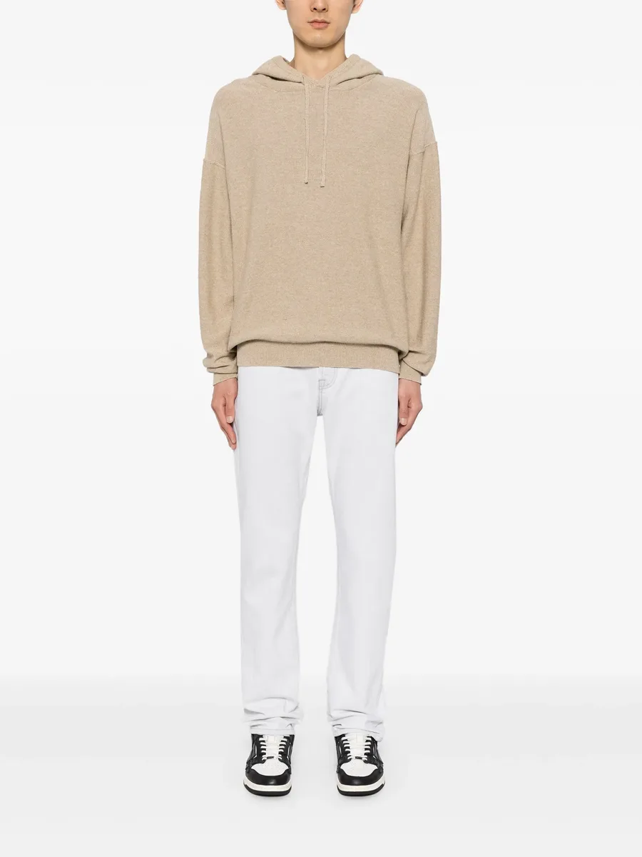 ribbed-edge knitted hoodie 3