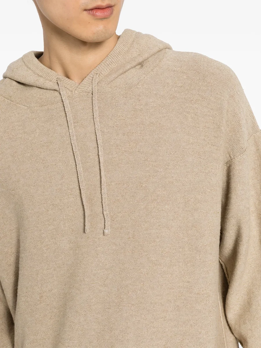 ribbed-edge knitted hoodie 9