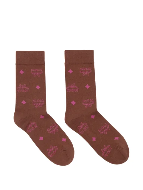 monogram knit socks