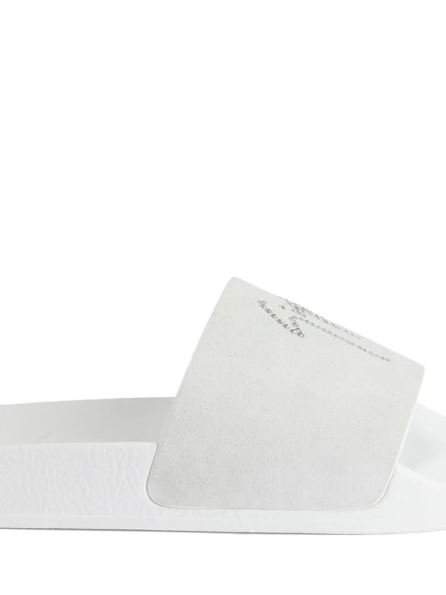 Brett crystal-embellished leather slides 7