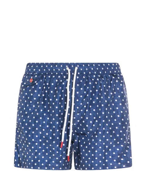 polka-dot swim shorts