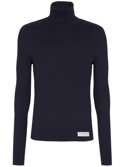 logo-tag merino-wool jumper
