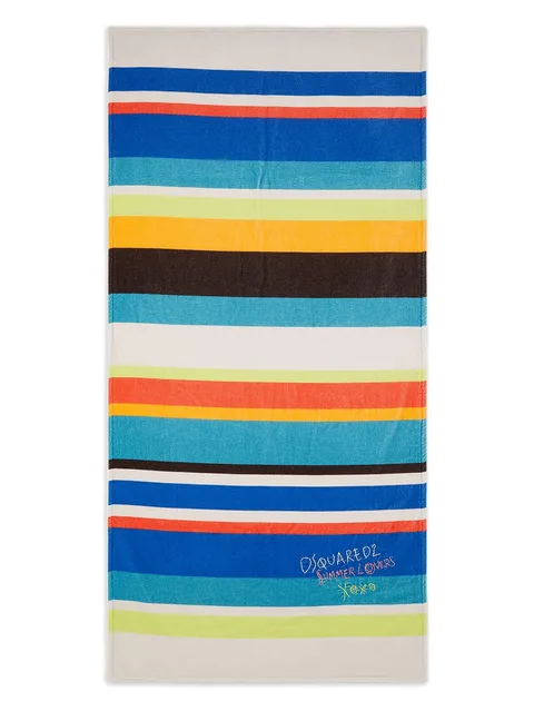 Summer Lovers Sunset striped-embroidered towel