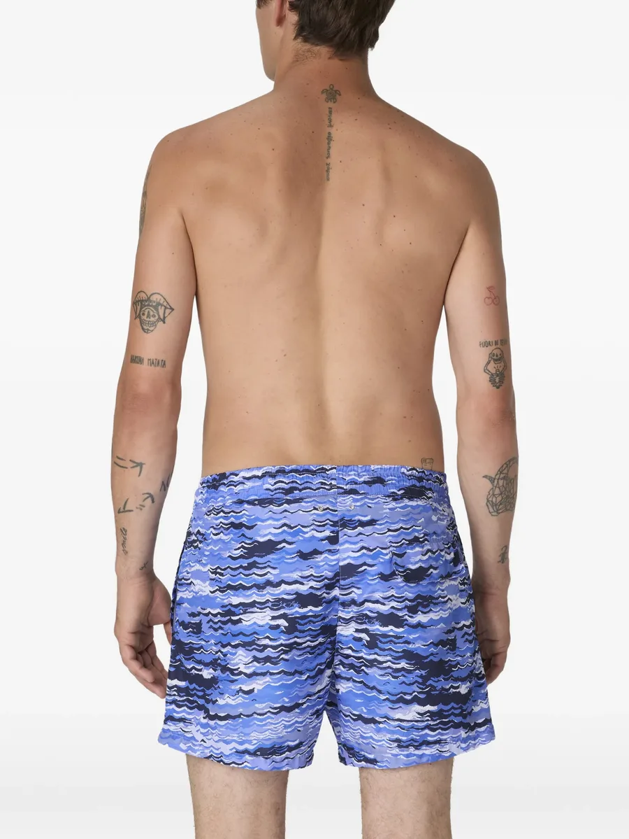 wave-pattern swim shorts 8