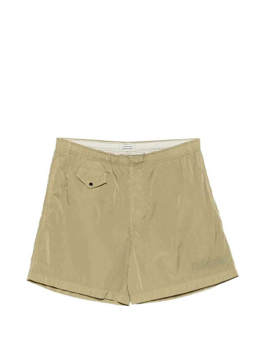 eco-chrome R logo embroidery swim shorts 2