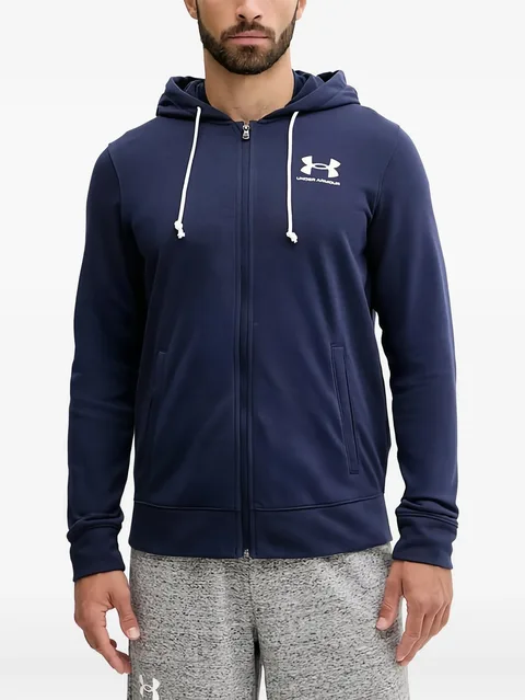 logo-detail zipped hoodie