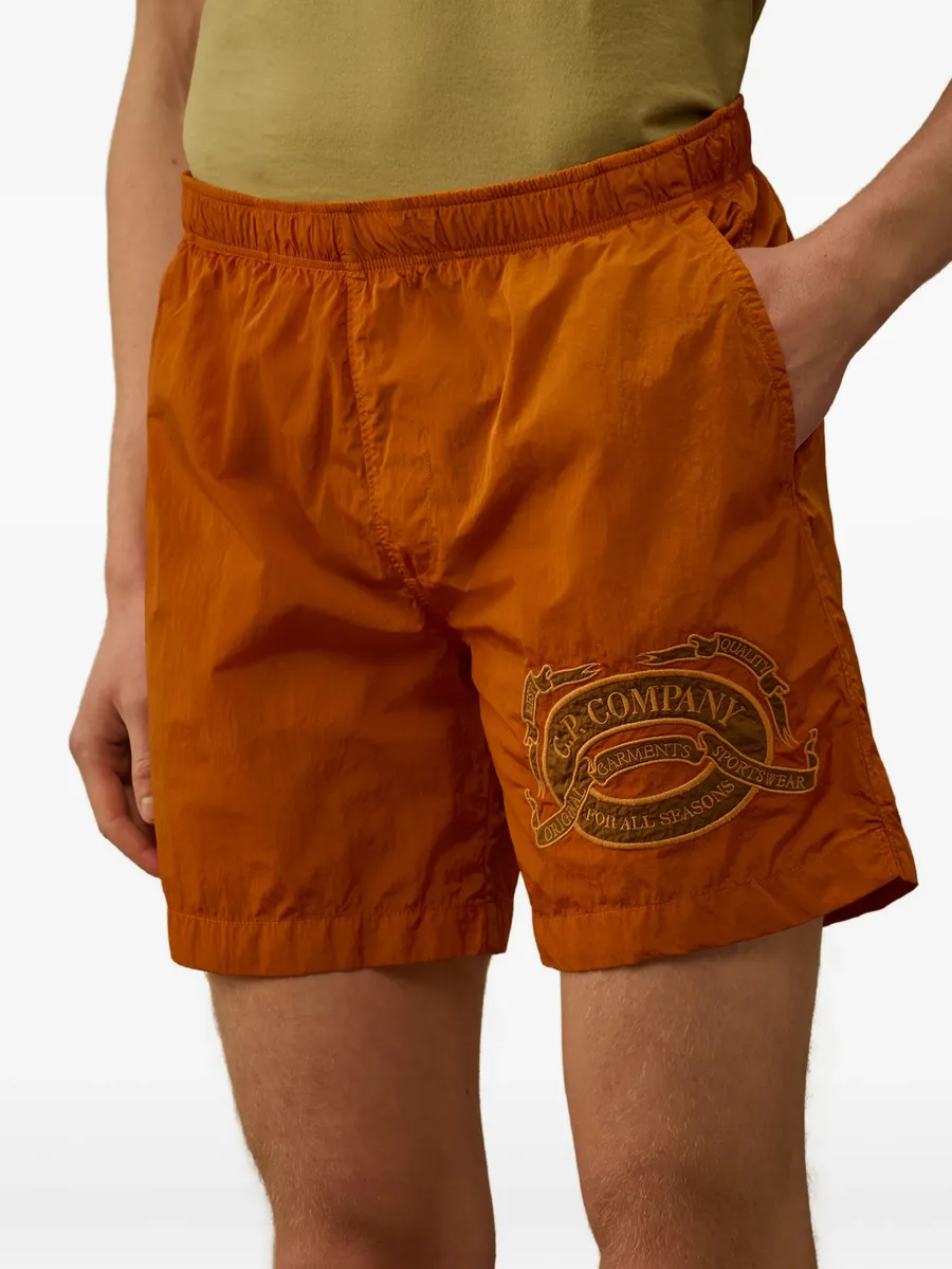 Eco-Chrome R logo-patch swim shorts 10