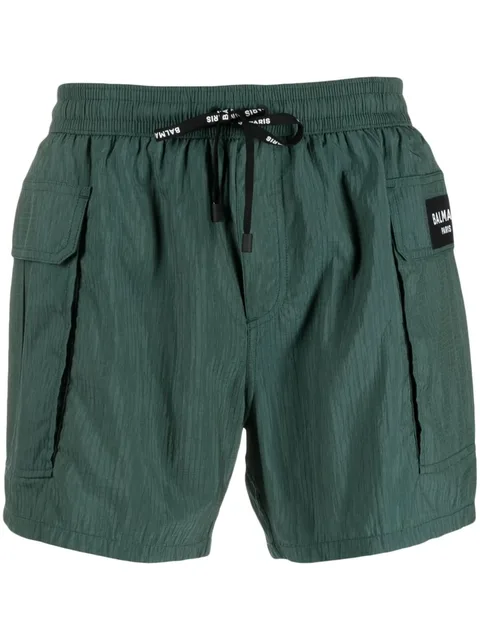 logo-patch drawstring swim shorts