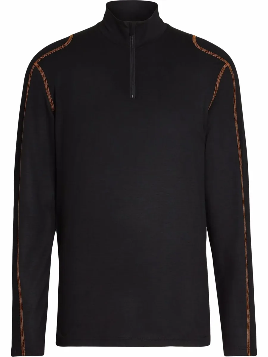 contrast-stitching wool long-sleeved top 2