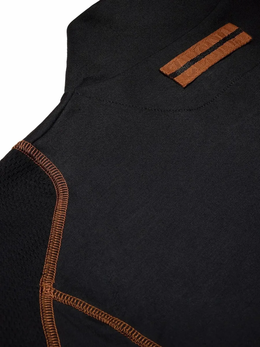 contrast-stitching wool long-sleeved top 6