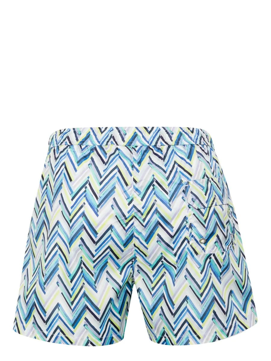 zigzag-pattern swim shorts 4