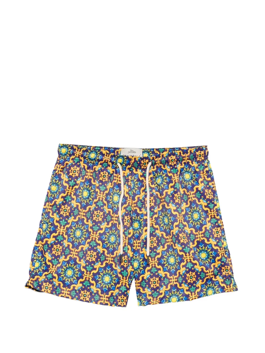 geometric-print drawstring swim shorts 2