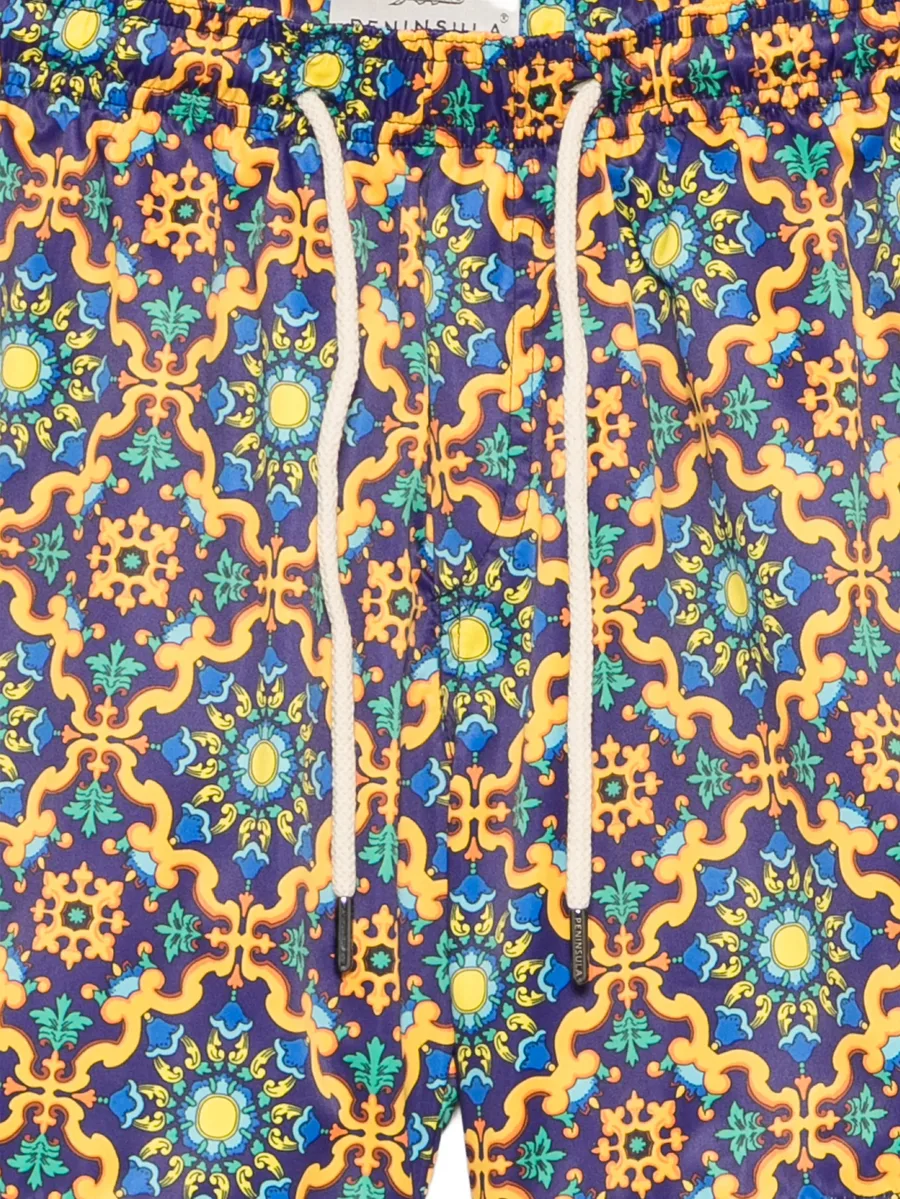 geometric-print drawstring swim shorts 6