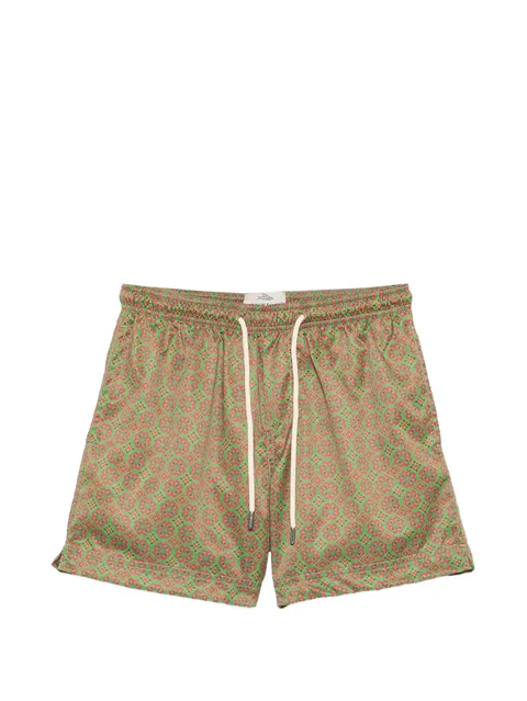 geometric-print drawstring swim shorts