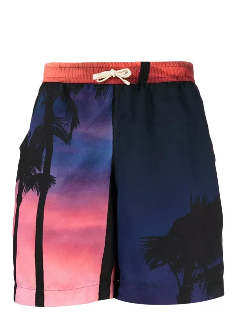 palm-tree print shorts