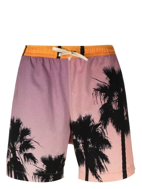 palm tree-print swim shorts