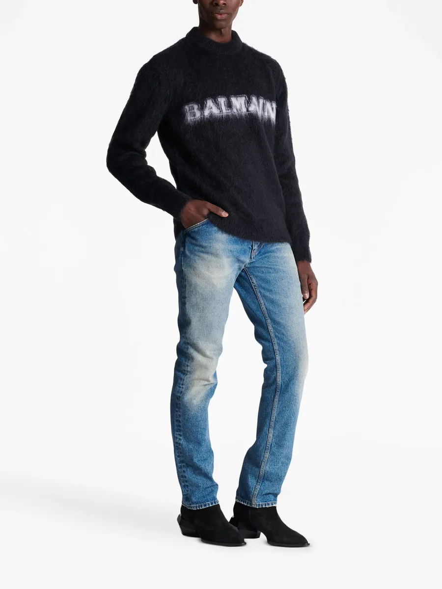 logo-print brushed-finish jumper 6