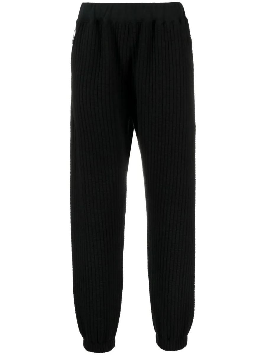 ribbed track cotton-blend pants 2