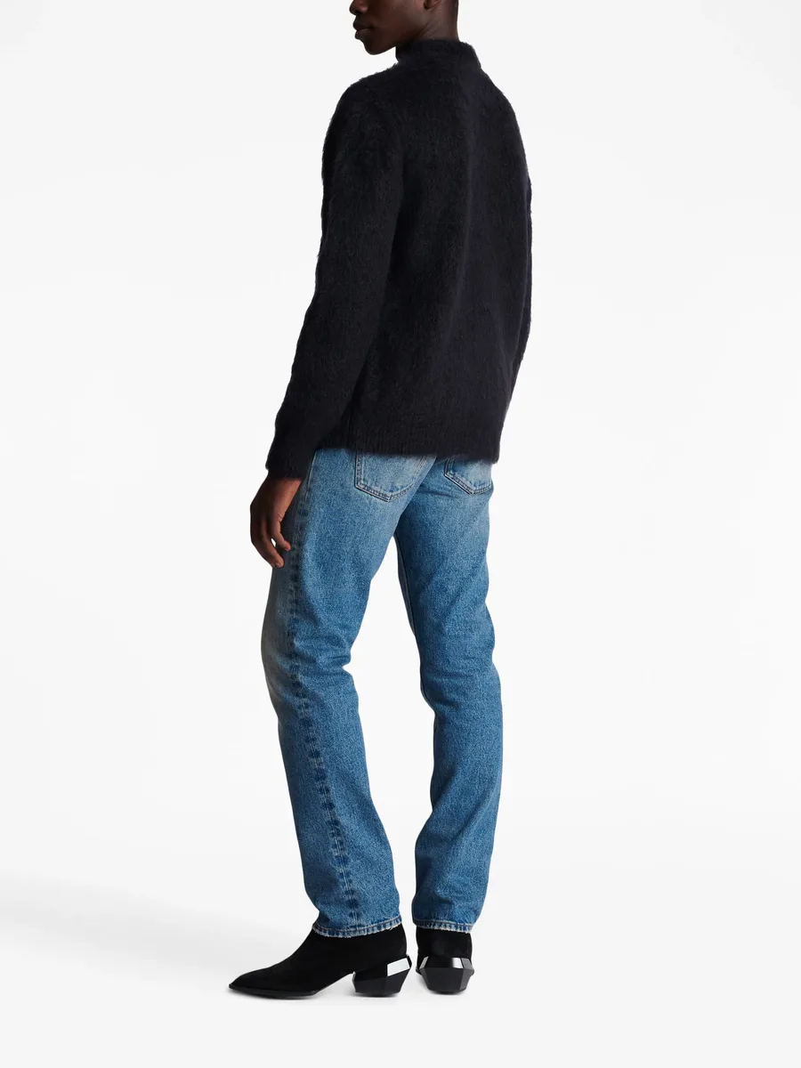 logo-print brushed-finish jumper 8