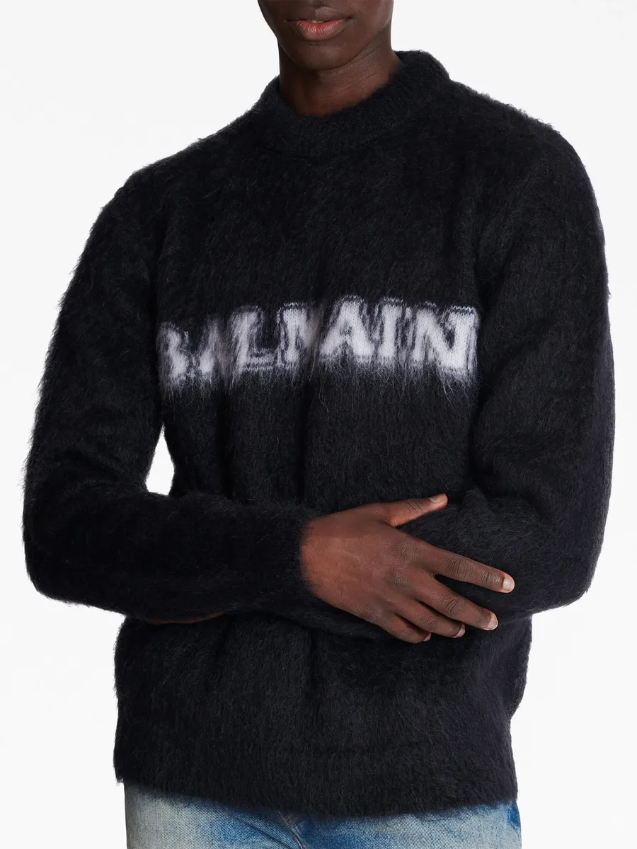 logo-print brushed-finish jumper 11