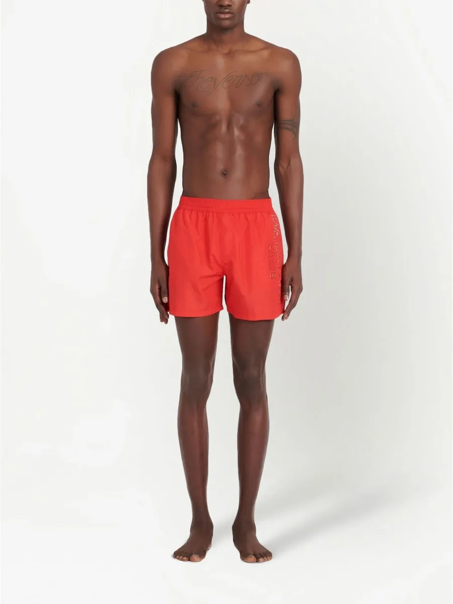 metallic-logo swim shorts 6