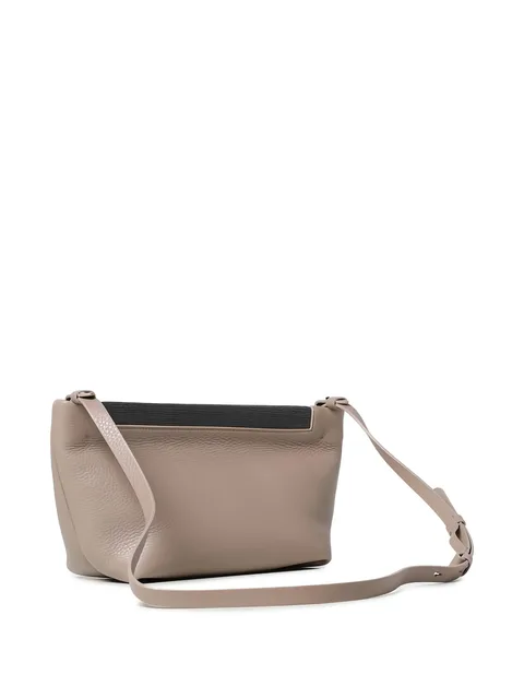 grained-leather shoulder bag