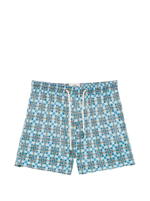 geometric-print swim shorts