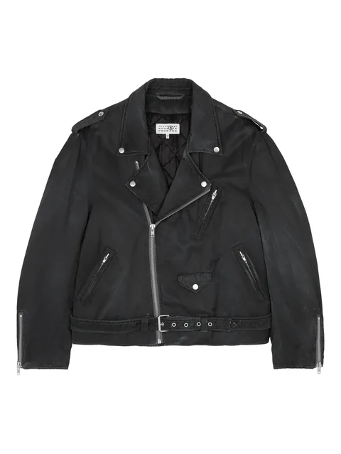 asymmetrical-zip biker jacket