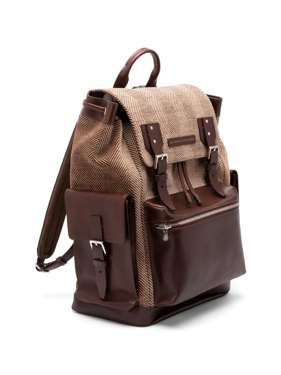 herringbone-pattern buckle-fastening backpack 4