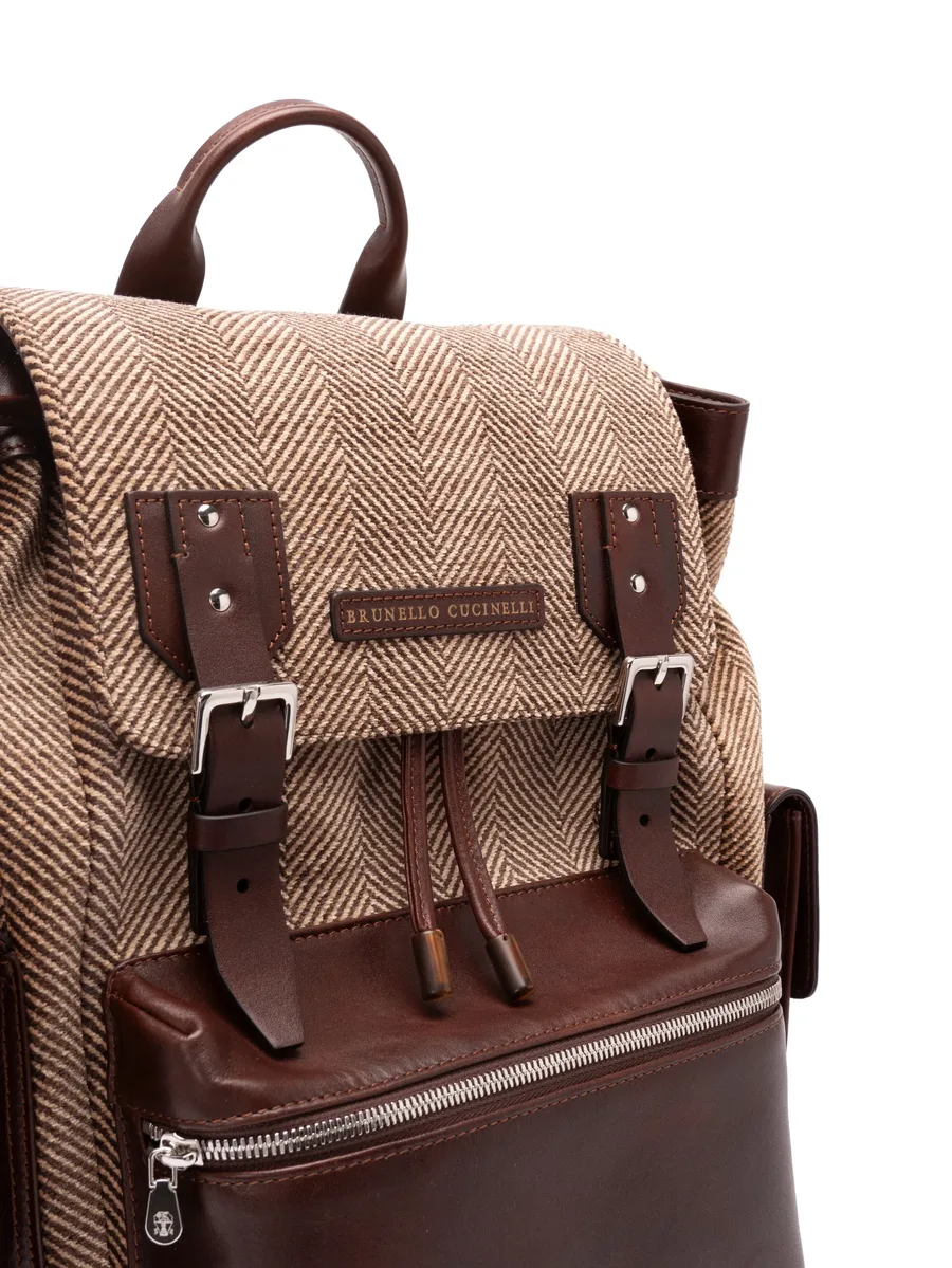 herringbone-pattern buckle-fastening backpack 8