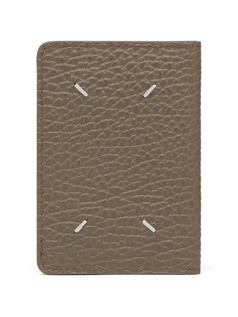 Four Stitches grained leather card holder