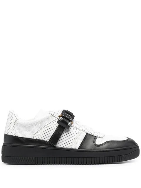 colour block buckle strap sneakers