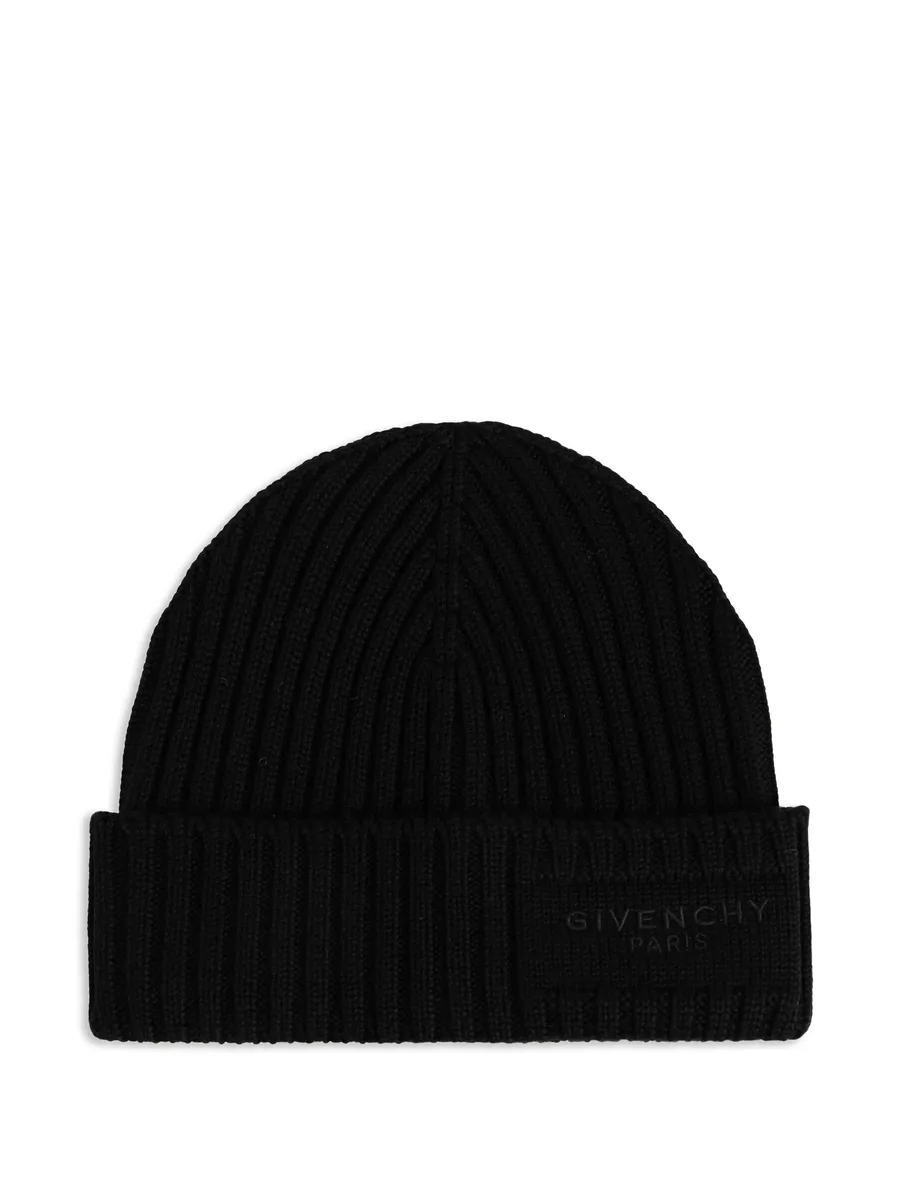 logo-embroidered beanie hat 2