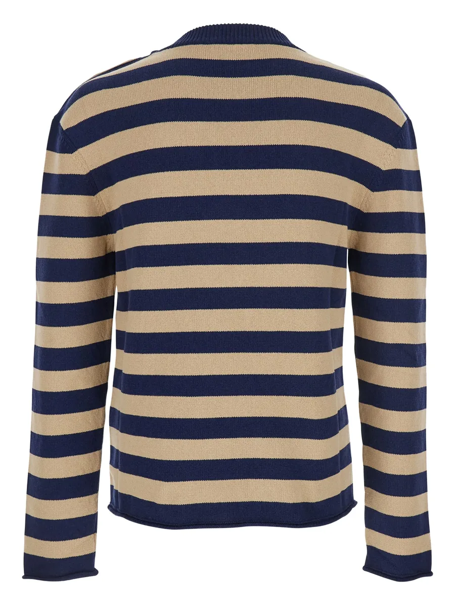 striped logo-embroidered sweater 4