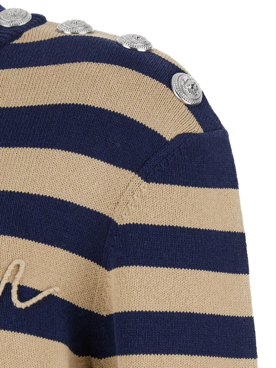 striped logo-embroidered sweater 6